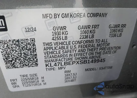 2025 Buick Envista Sport Touring Fwd from USA, damaged, VIN KL47LBEPXSB149945